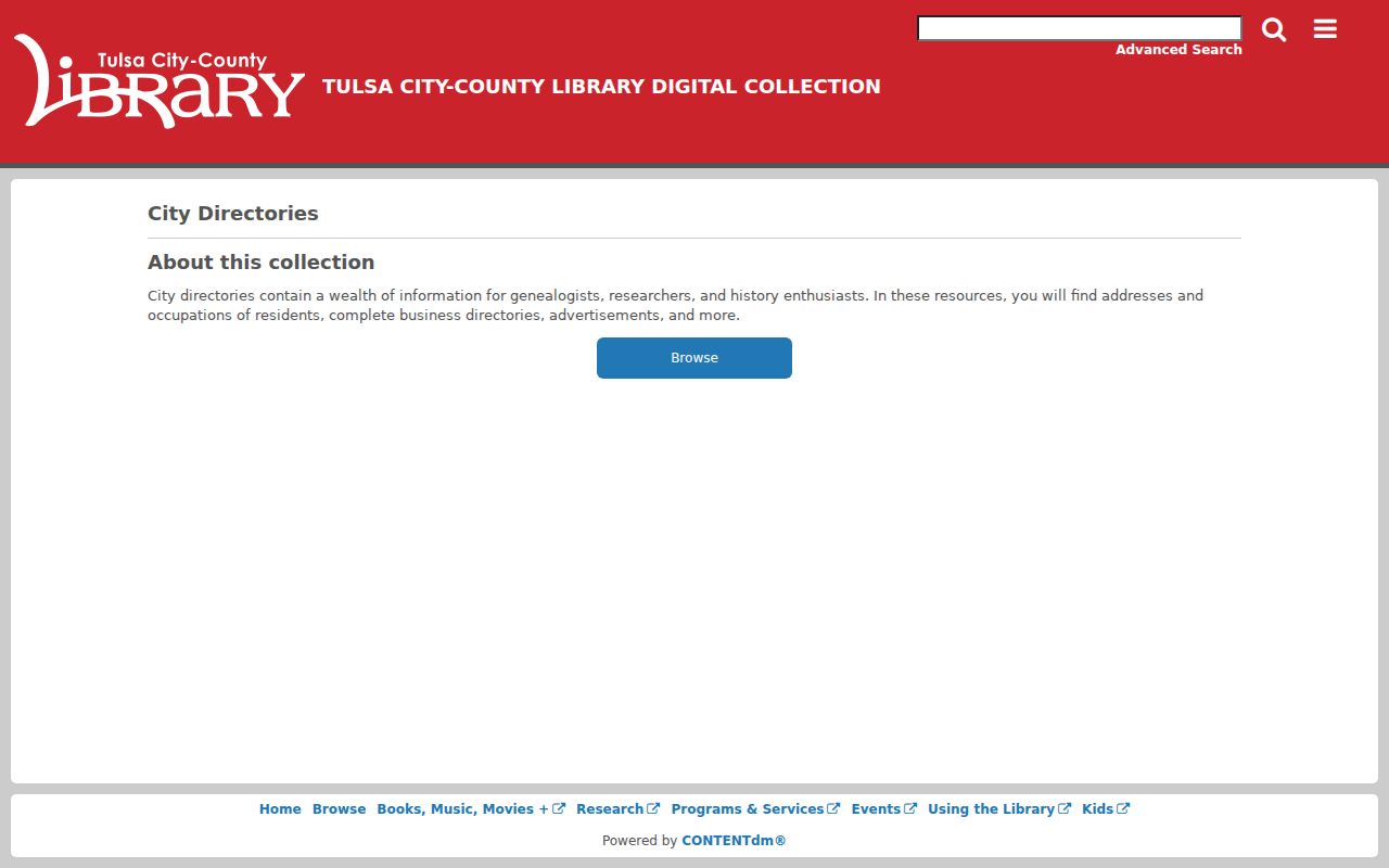 Tulsa city directory digital collection for Polk-Hoffhine volumes