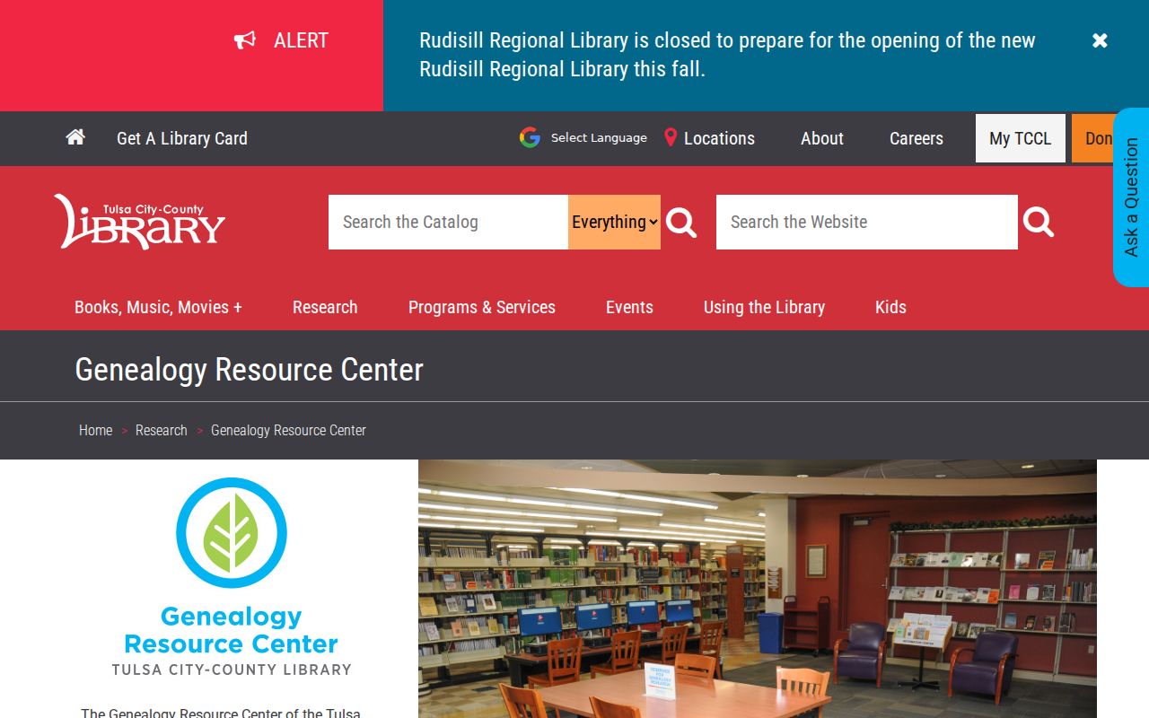 Tulsa city directory genealogy resource center access page