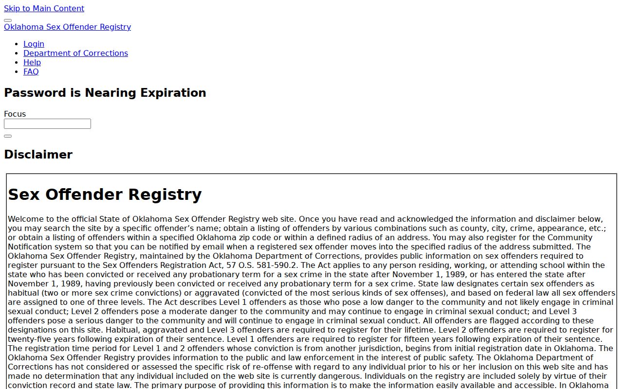 Tulsa residents directory Oklahoma offender registry search
