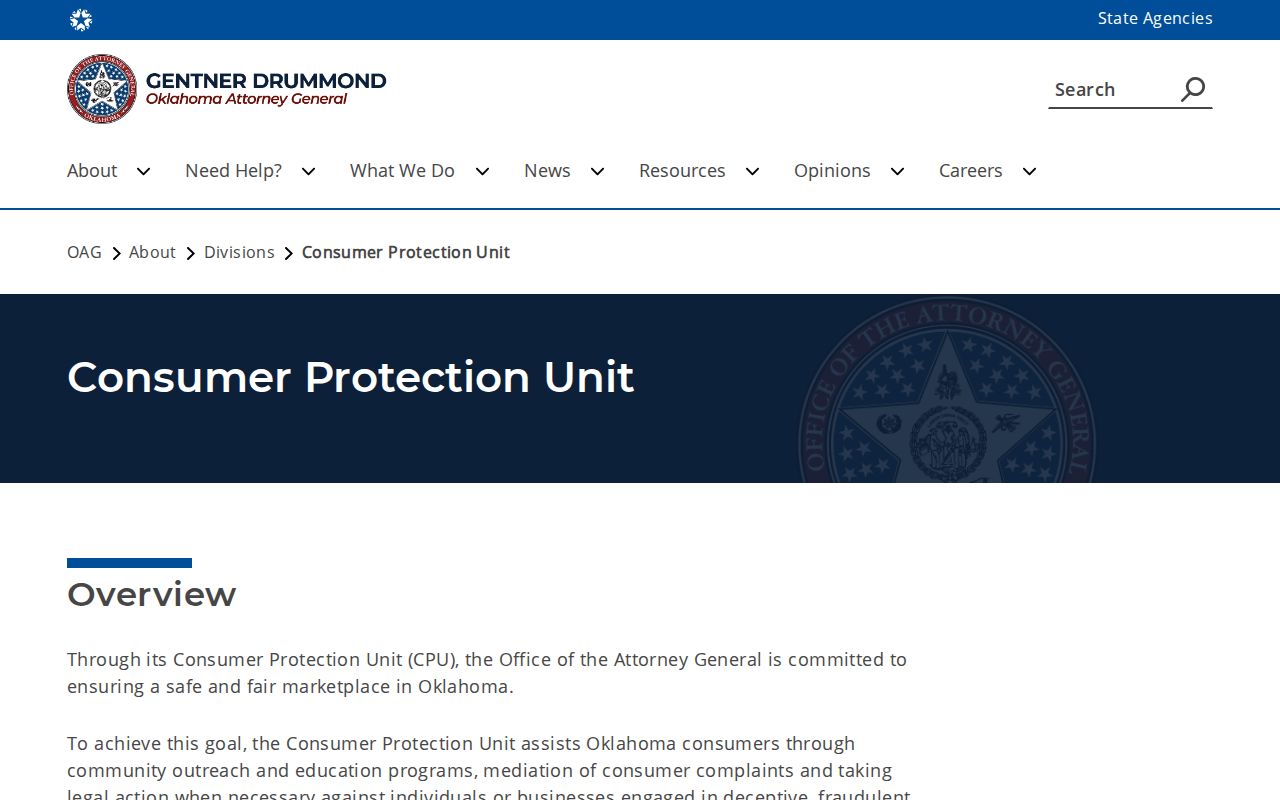 Tulsa neighbors source showing Oklahoma Consumer Protection Unit