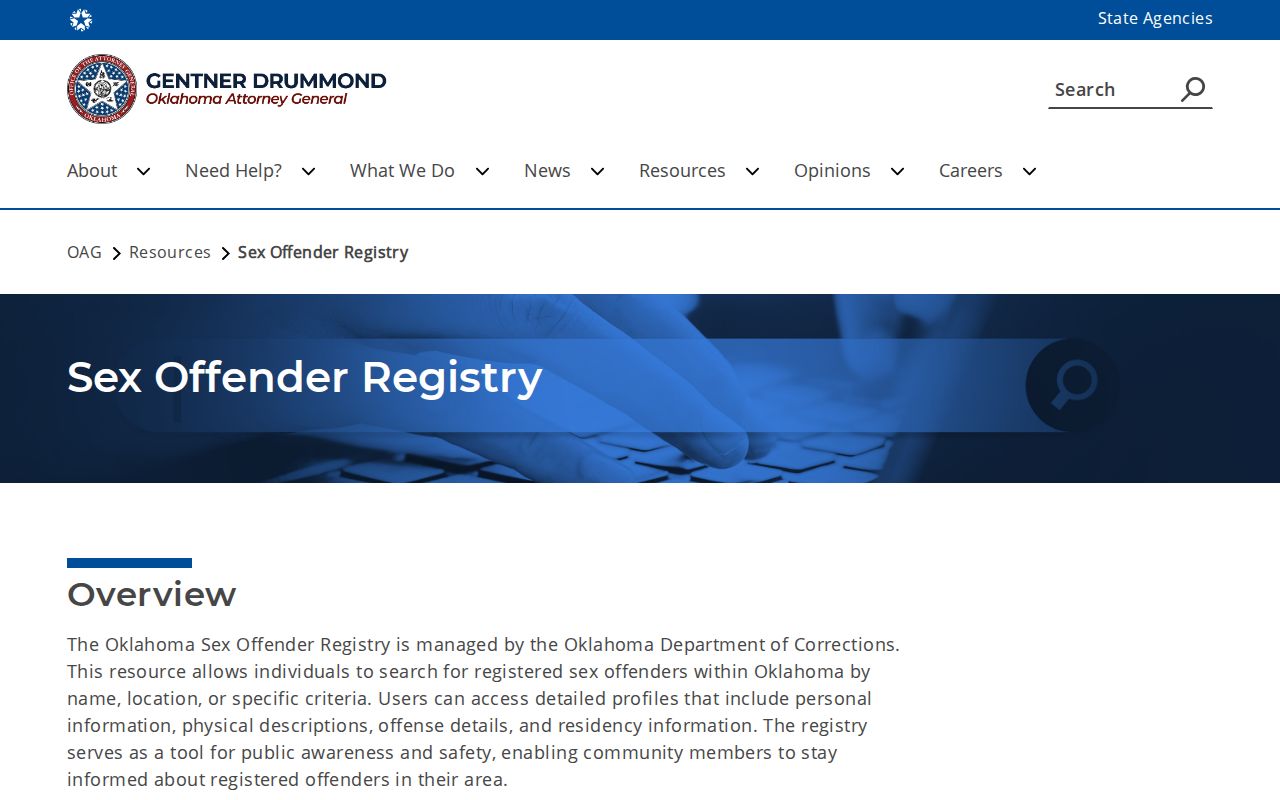 Tulsa neighbors source showing Oklahoma Attorney General registry route