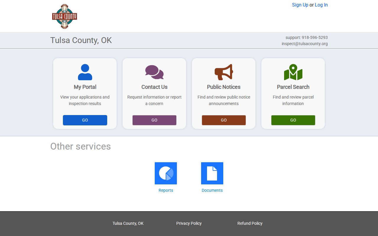 Tulsa street directory SmartGov public portal parcel-search entry