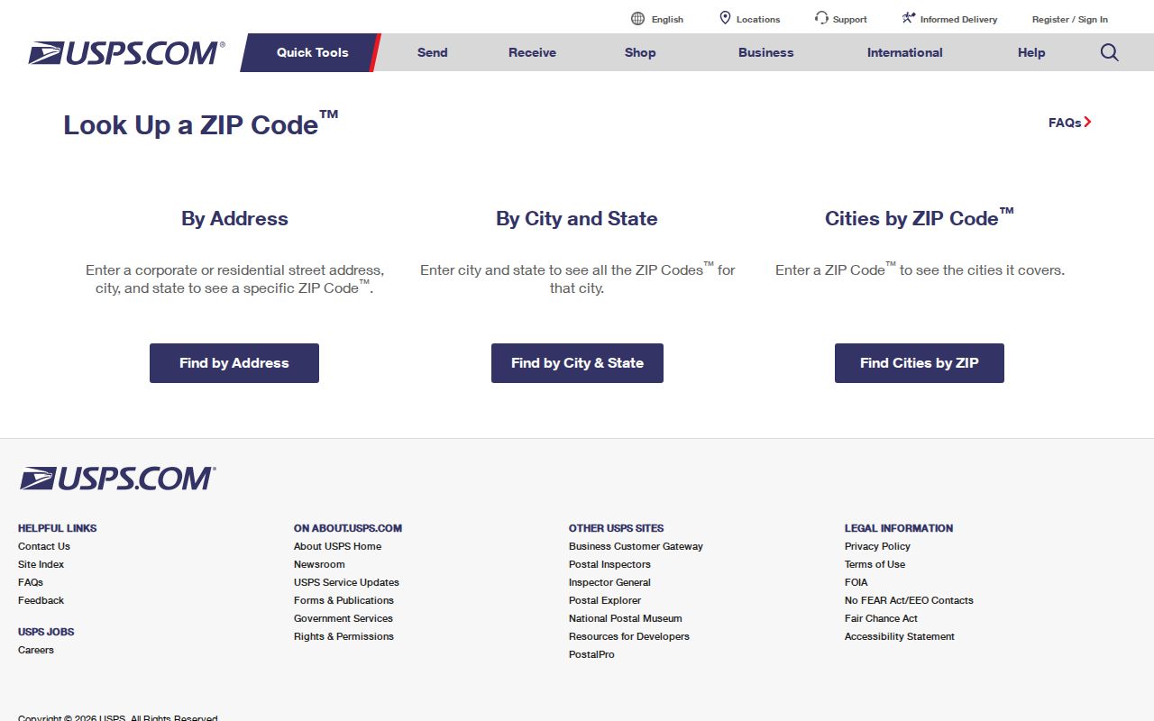 Tulsa ZIP code directory USPS ZIP Code Lookup screen for address verification