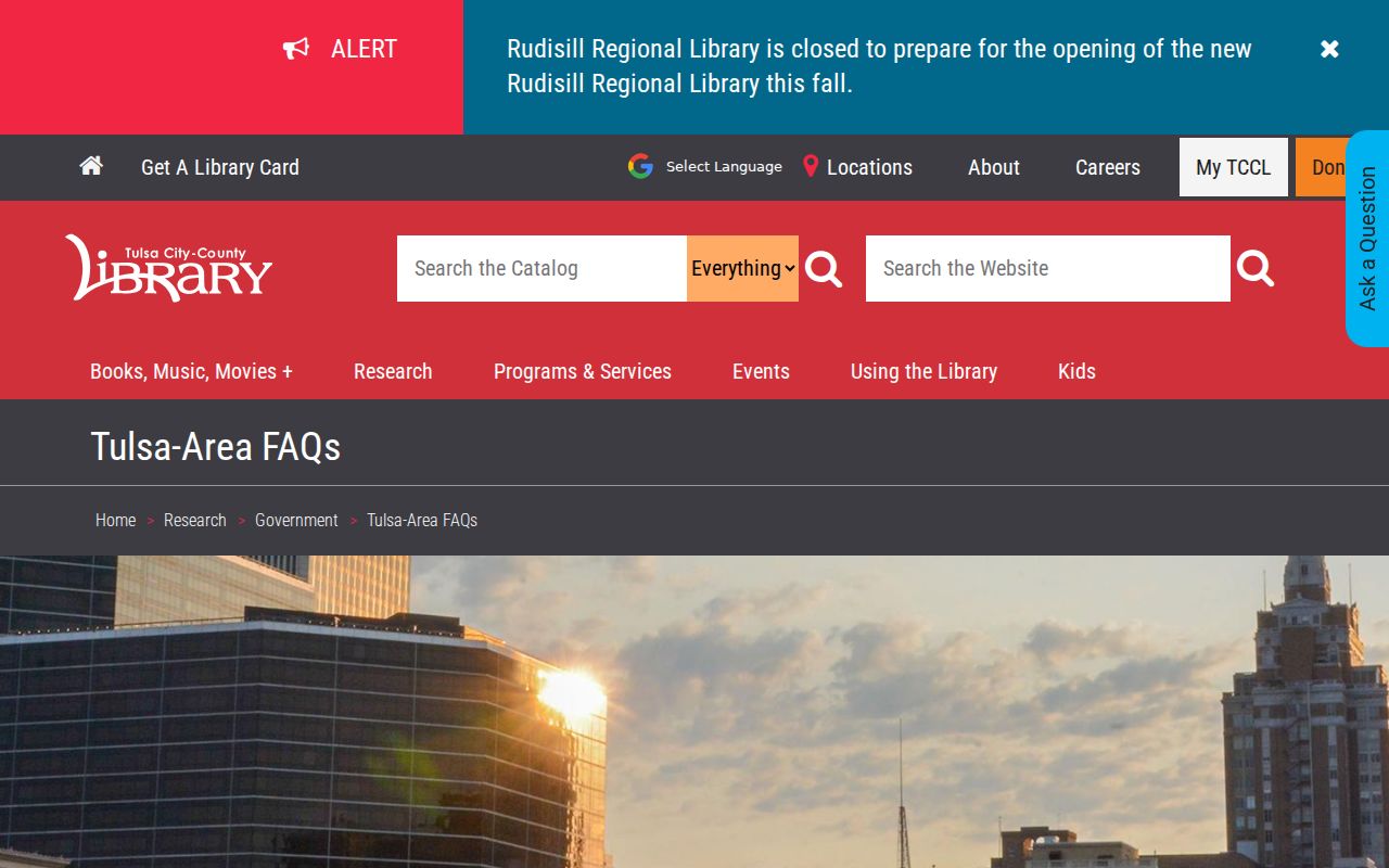 Tulsa ZIP code directory library area FAQ explaining street-grid history